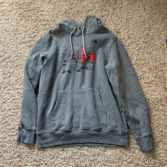 Mens The North Face Landmark San Francisco  TNF Medium Grey Heather Hoodie M - Picture 1 of 2